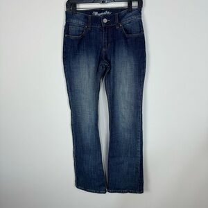 Wrangler boot cut dark wash denim jeans western rodeo